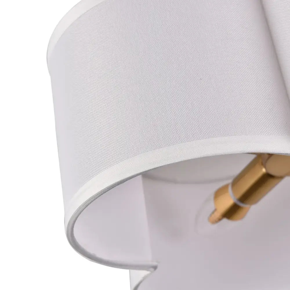 Decorbites™ elegant 4-light gold ceiling fixture with white fabric lampshade and gold ceiling light fixture