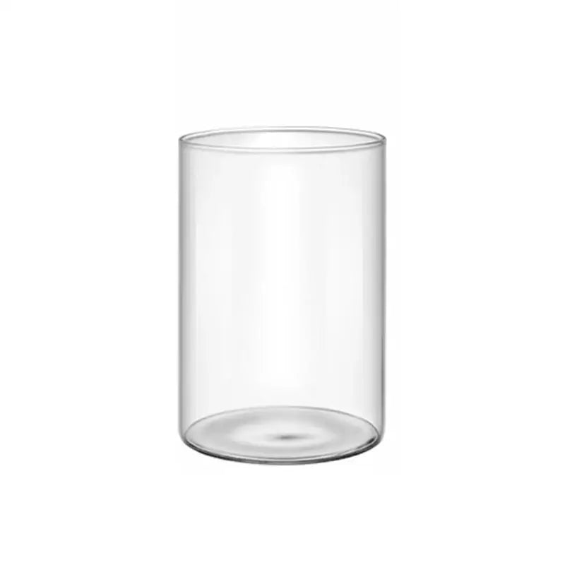 DecorBites™ elegant clear glass cylinder vase with smooth transparent surface and rounded rim for flowers