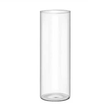 Decorbites™ elegant glass cylinder vase with smooth transparent walls and a slightly rounded base for flowers