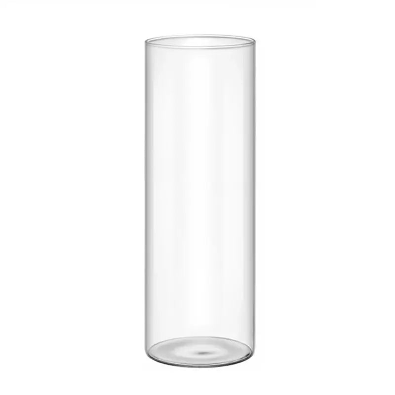 Decorbites™ elegant glass cylinder vase with smooth transparent walls and a slightly rounded base for flowers