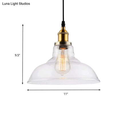 Decorbites farmhouse clear glass brass pendant light with exposed filament bulb for dining room 220v-240v 110v-120v