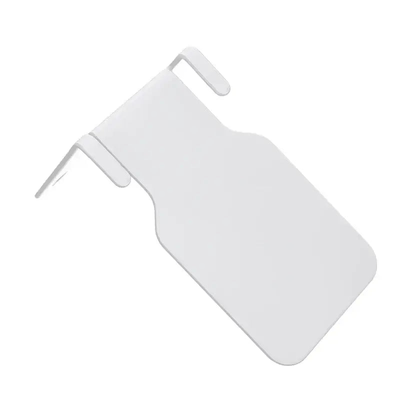 White plastic hook-and-loop garment hanger with rounded edges shown with decorbites™ 2pcs floating metal bookshelves set