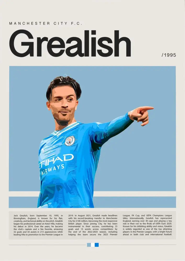 Blue manchester city fc football star champion poster canvas wall art perfect for sports decor and fans