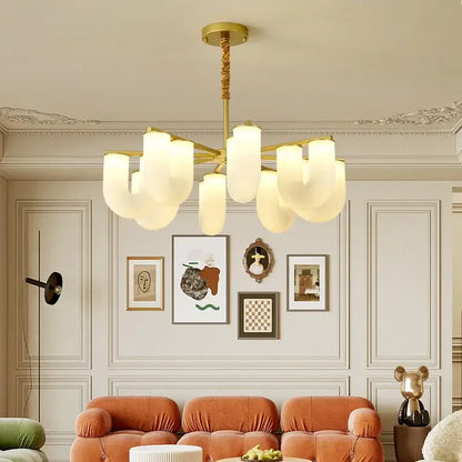 Gold-toned floor lamp with frosted glass shades and twisted metal stem from decorbites french cream collection