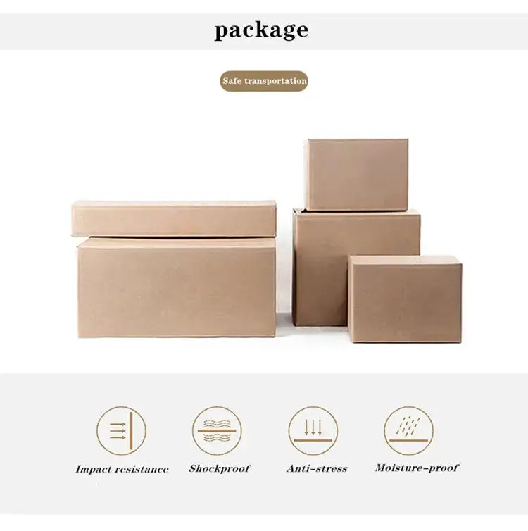 Brown cardboard shipping boxes arranged for safe transport of decorbites french design rattan chandelier for home lighting