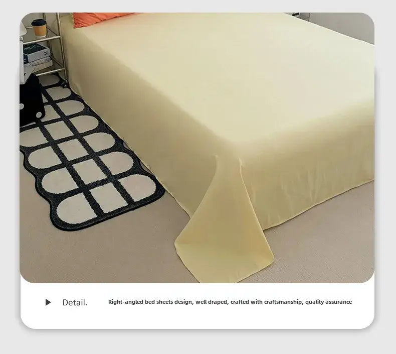 Cream-colored smooth-textured cotton quilt set with right-angled design from decorbites fresh solid color collection