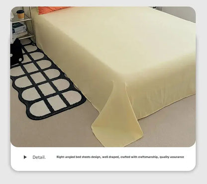Cream-colored smooth-textured cotton quilt set with right-angled design from decorbites fresh solid color collection