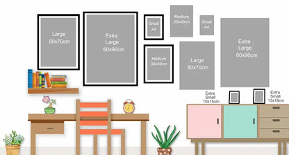 A collection of black framed giraffe dog and toilet paper wall art prints in various sizes by decorbites™ bathroom canvas