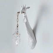 White giraffe resin wall lamp sconce light with crystal chandelier pendant for bedside and living room decorbites giraffe resin