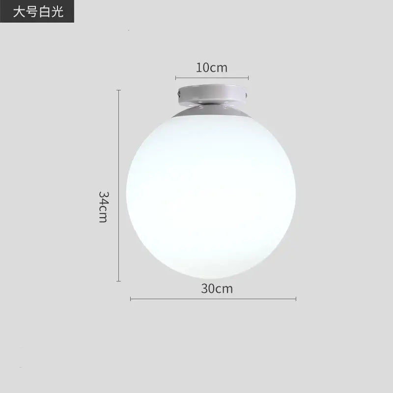 Decorbites glass ball ceiling light features a modern frosted white glass ball with a sleek metallic base for kitchens