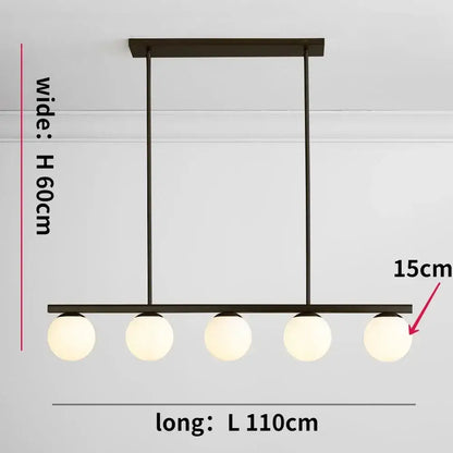 Modern black metal pendant light with five frosted glass globes decorbites glass ball chandelier LED hanging lamp