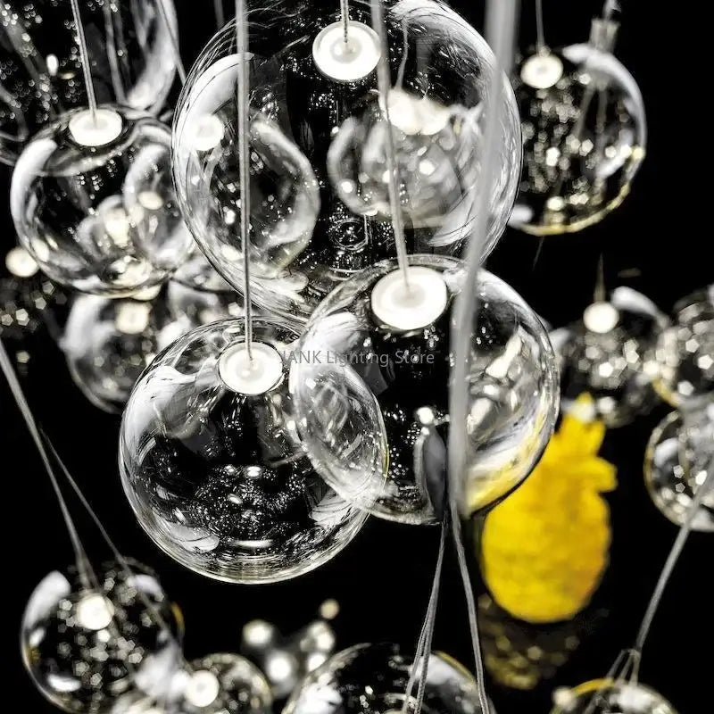 Clear glass globe pendant lights with metallic fixtures from decorbites glass ball chandelier for home decor