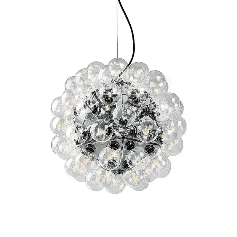 Decorbites glass bubble clear glass globe pendant light with chrome frame and black cord for bubble kitchen island