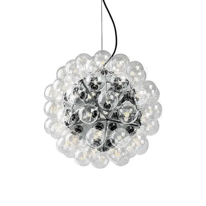 Decorbites glass bubble clear glass globe pendant light with chrome frame and black cord for bubble kitchen island