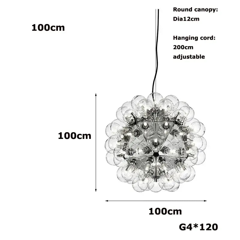 Clear glass bubble chandelier with round canopy and adjustable cord for decorbites glass bubble kitchen island lighting