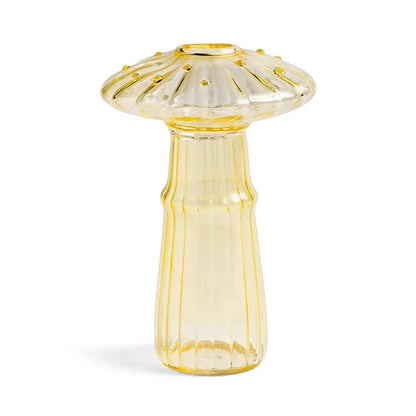 Glass Mushroom-Shaped Vase for Home Decor - gold - Vase