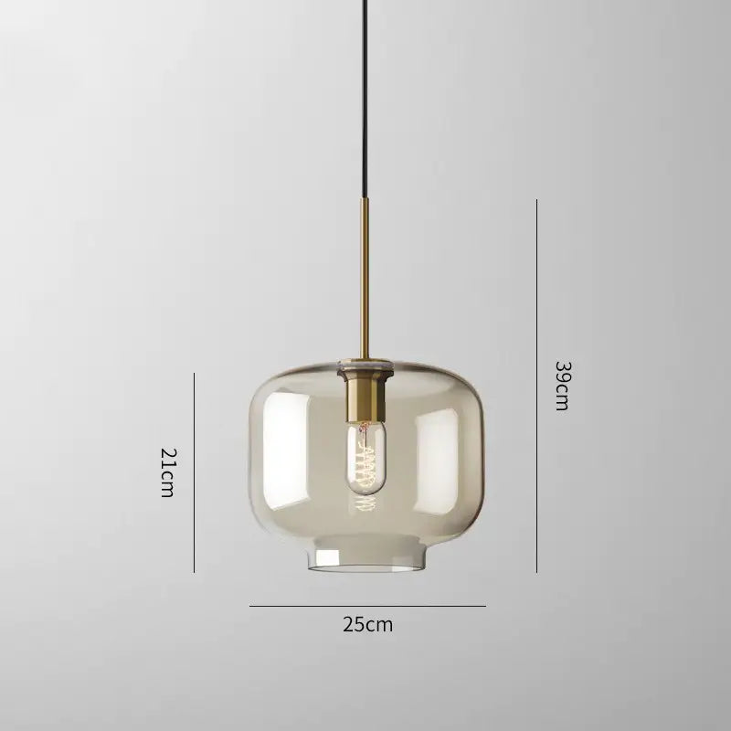 DecorBites™ glass pendant lights with frosted glass globe, brass accents, and exposed filament bulb for modern decor