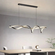 Modern black and gold glass pendant lights with sleek wave-like design from DecorBites™ for modern home decor