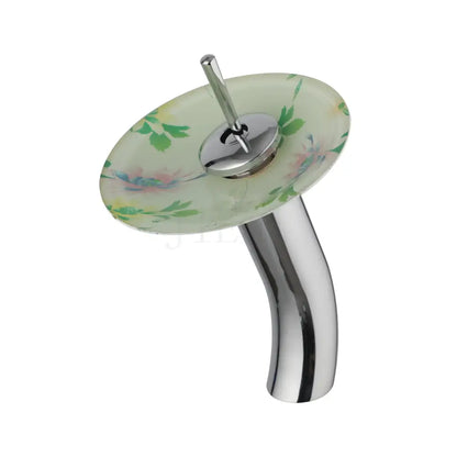 DecorBites™ Glass Rocker Handle Basin Faucet, Waterfall Mixer Taps, Chrome Finish