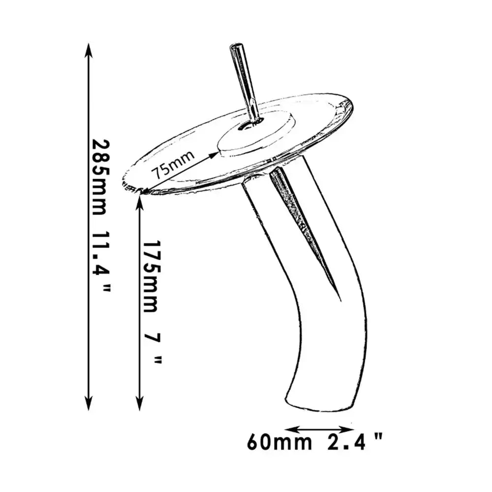 Chrome Glass Waterfall Faucet With Glass Handle