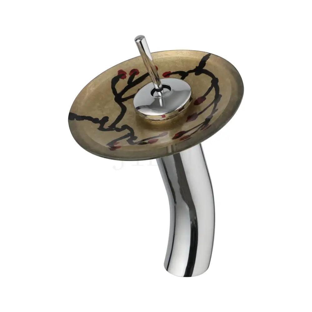 DecorBites™ Glass Rocker Handle Basin Faucet, Waterfall Mixer Taps, Chrome Finish