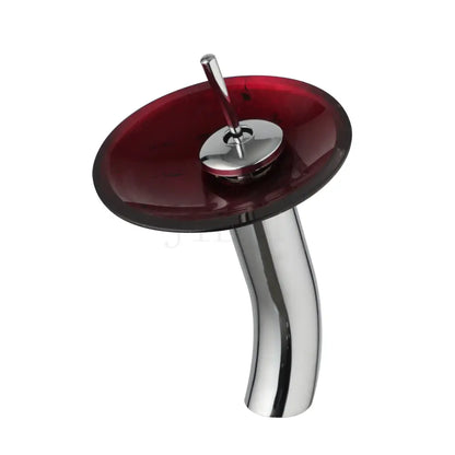 DecorBites™ Glass Rocker Handle Basin Faucet, Waterfall Mixer Taps, Chrome Finish