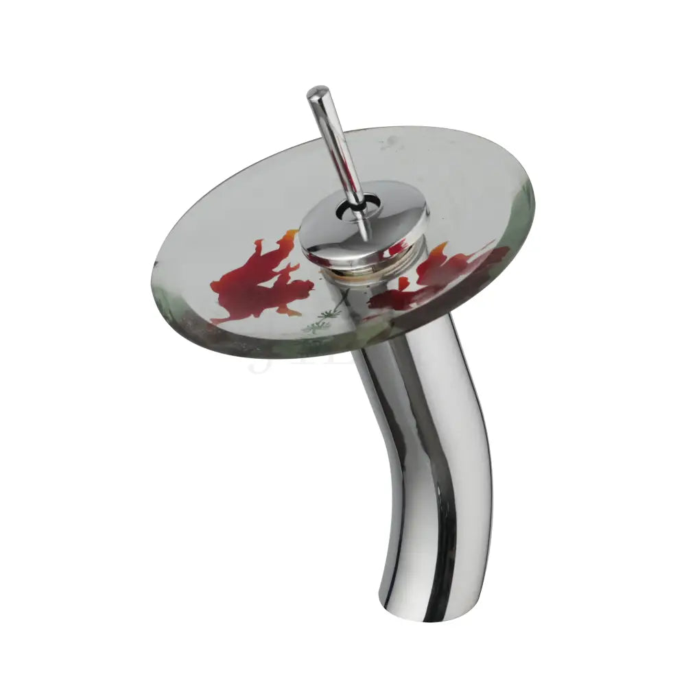 DecorBites™ Glass Rocker Handle Basin Faucet, Waterfall Mixer Taps, Chrome Finish