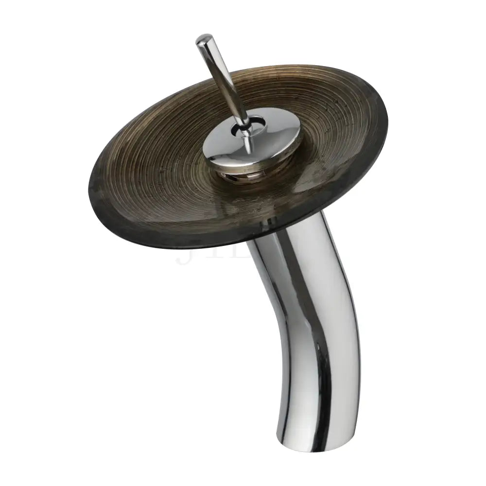 DecorBites™ Glass Rocker Handle Basin Faucet, Waterfall Mixer Taps, Chrome Finish