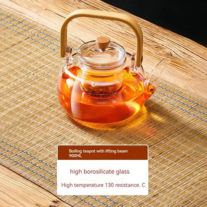 Clear glass teapot with gold handle and lid knob made of high borosilicate glass decorbites glass teapot for tea and coffee