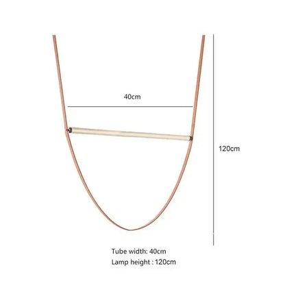 A minimalist copper-colored metal frame with a curved u-shape for the decorbites glass tube pendant lamp