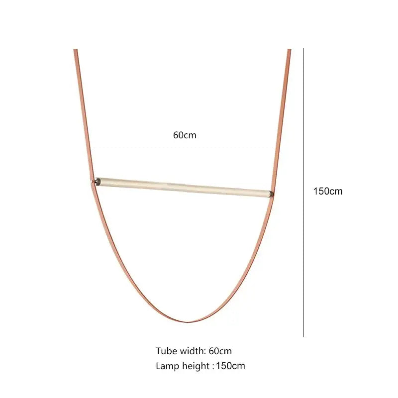 Copper-colored minimalist decorbites glass tube pendant light with sleek curved design for living room or restaurant