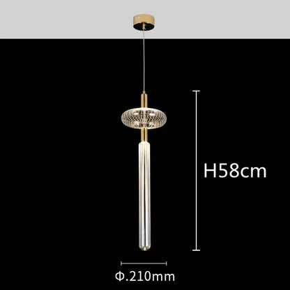 A modern decorbites glass tubes led pendant light with gold metal mount and crystal mesh shade for luxury interiors