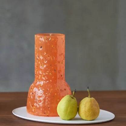 Orange textured ceramic vase with speckled surface from decorbites glass vase hydroponic terrarium collection