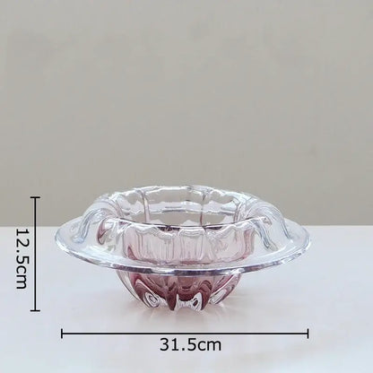 Clear intricately molded decorbites glass vase with fluted rim and scalloped base for vase hydroponics table decor