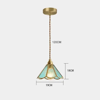 Decorbites glass vintage pendant lights with brass frame and turquoise glass shade for kitchen restaurant island chandeliers