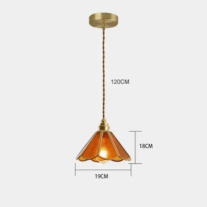 Decorbites glass vintage pendant lights featuring brass metal frame and amber glass shade for kitchen or restaurant use