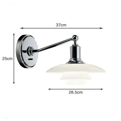 Chrome finished decorbites glass wall lamp with layered frosted glass shade for home decor and living room lighting