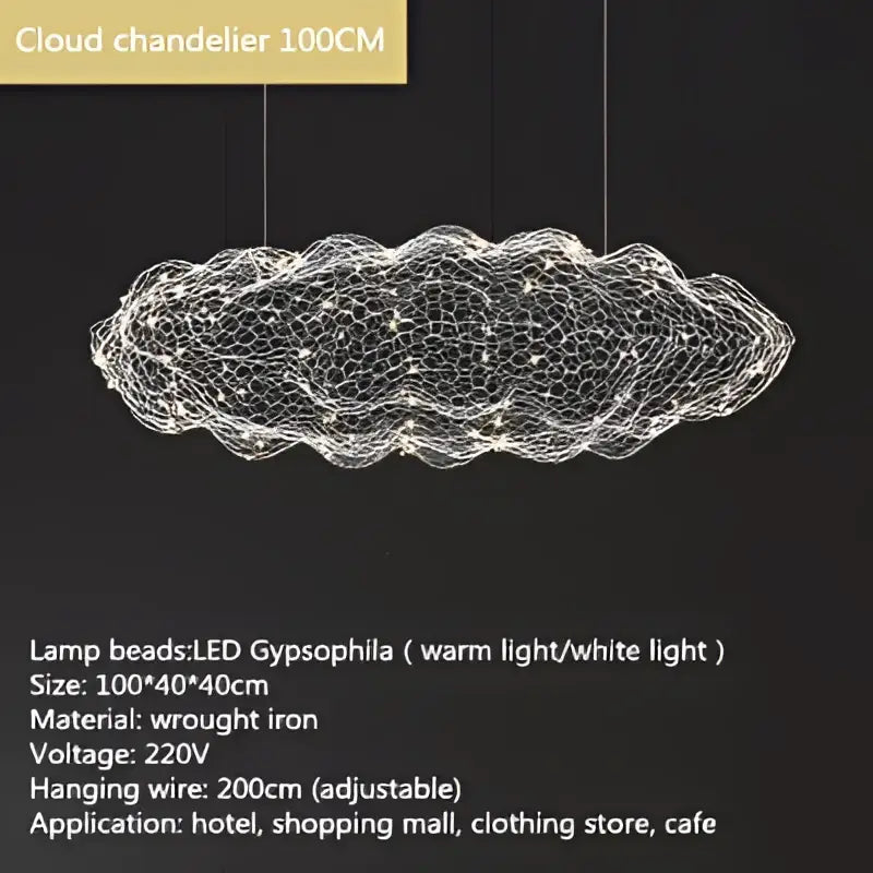 DecorBites™ gold cloud pendant lights featuring wrought iron and led gypsophila bulbs for home and restaurant use