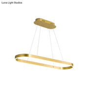 DecorBites gold oval LED hanging lamp with metallic finish and minimalist cables in hanging lamp kit for dining room