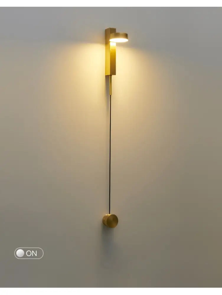 Decorbites™ gold wall lamp with dimmer switch features a sleek modern design with a vertical body and circular base