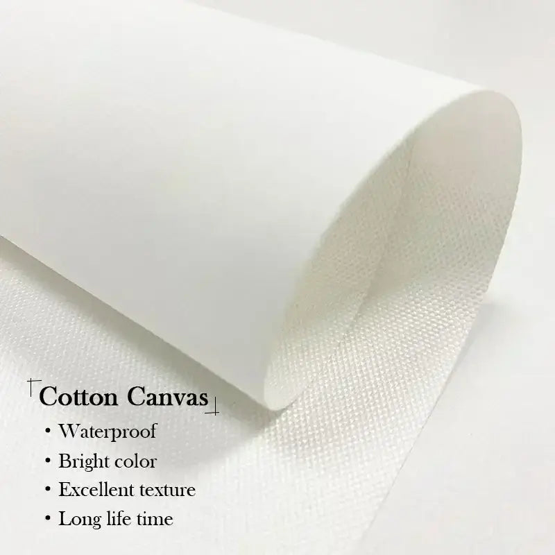A roll of crisp white cotton canvas with woven texture for decorbites™ golden jewelry african woman canvas art