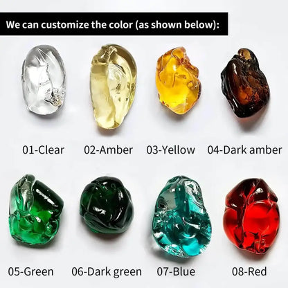 Polished translucent resin stones in vibrant colors including green crystal stone for decorbites™ chandelier