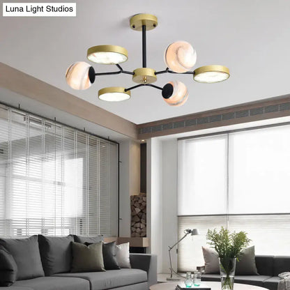 Modern decorbites™ chandelier with hand blown glass amber globes gold canopy shape 220v-240v 110v-120v pendant lighting fixture
