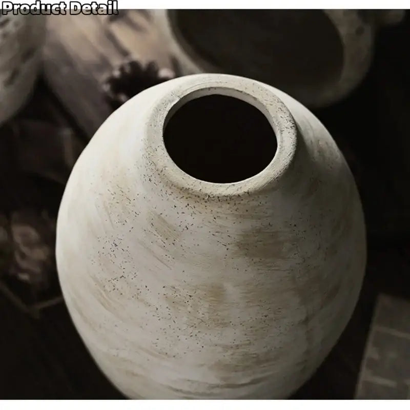 A rustic off-white speckled handmade ceramic vase by decorbites vintage style home decor ceramic vases