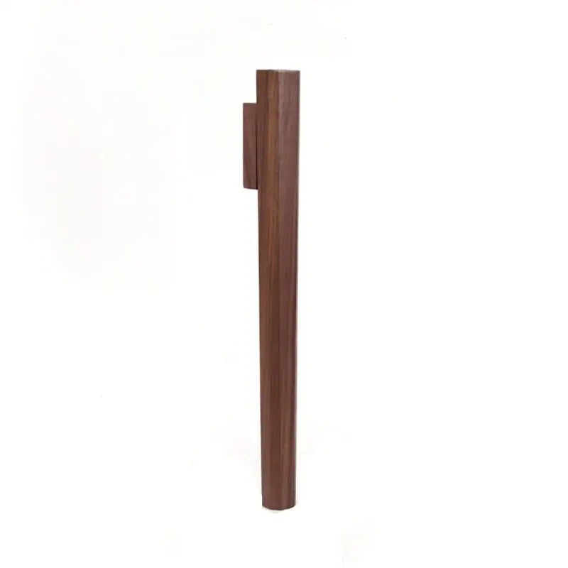 Dark brown wooden door handle with a sleek minimalist design on decorbites handmade nordic solid wood wall vase