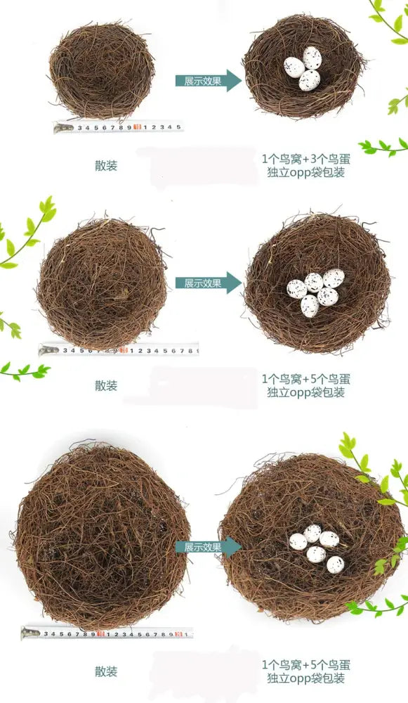 Brown intricately woven rattan bird nest with natural fiber texture for decor by DecorBites™ handmade round nest decoration