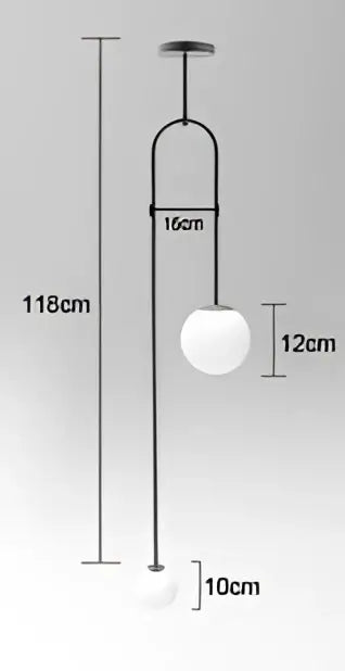 Decorbites™ hanging lights featuring minimalist black metal pendant with two spherical glass shades for versatile lighting options