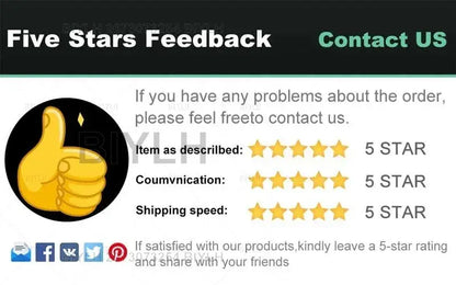 Five-star feedback graphic with yellow thumbs-up for DecorBites™ hydroponic glass flower pots set of 2