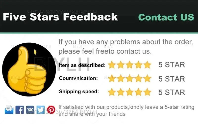 Five-star feedback graphic with yellow thumbs-up for DecorBites™ hydroponic glass flower pots set of 2