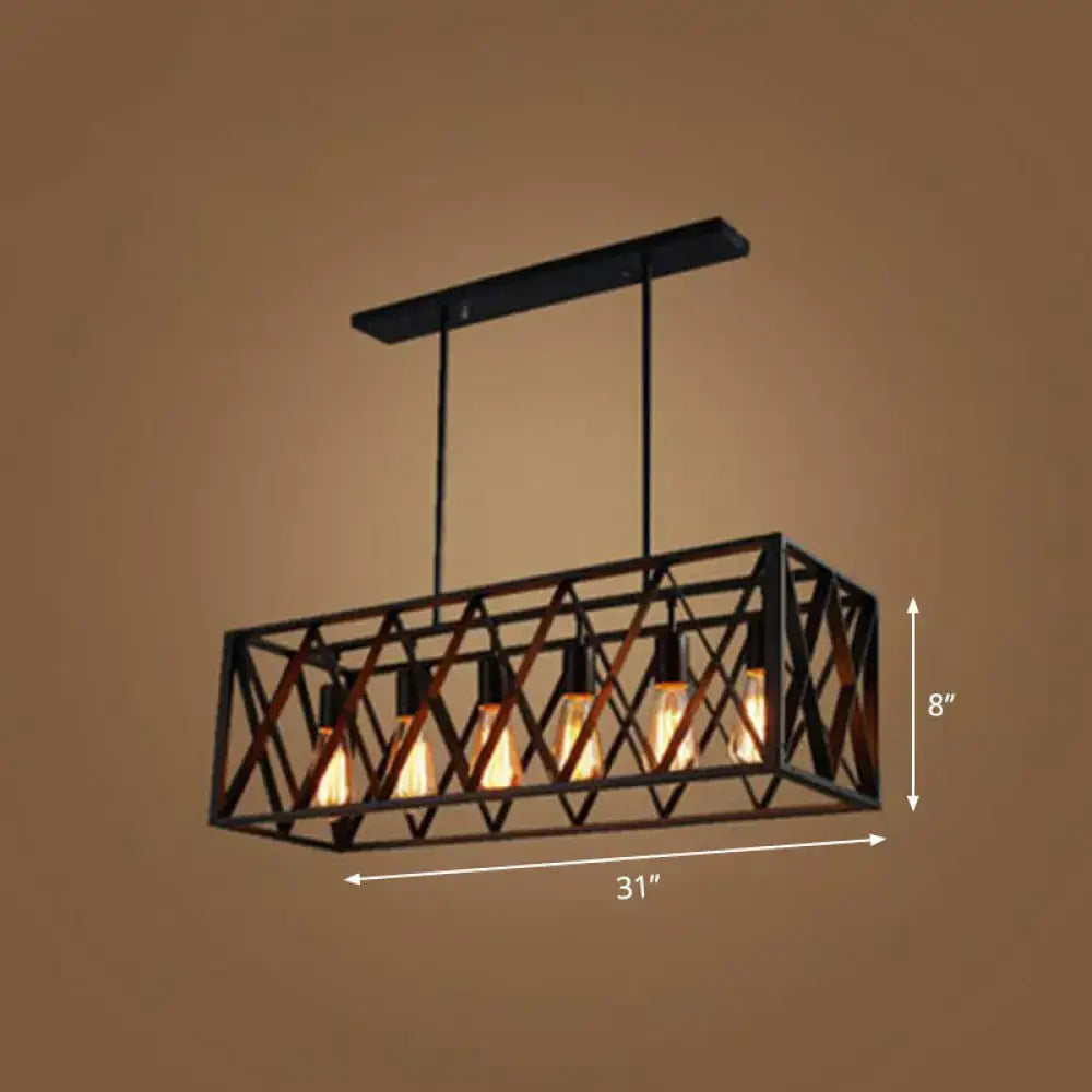 DecorBites™ industrial black metal pendant light with five exposed Edison bulbs for dining room 110v-120v use